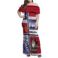 Norway Christmas Family Matching Off Shoulder Maxi Dress and Hawaiian Shirt Julenisse God Jul - Wonder Print Shop