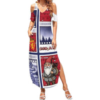 Norway Christmas Family Matching Summer Maxi Dress and Hawaiian Shirt Julenisse God Jul - Wonder Print Shop