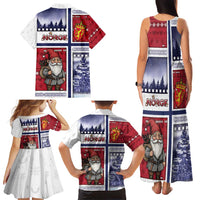 Norway Christmas Family Matching Tank Maxi Dress and Hawaiian Shirt Julenisse God Jul - Wonder Print Shop