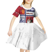 Norway Christmas Kid Short Sleeve Dress Julenisse God Jul - Wonder Print Shop