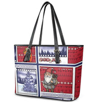 Norway Christmas Leather Tote Bag Julenisse God Jul - Wonder Print Shop