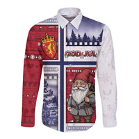 Norway Christmas Long Sleeve Button Shirt Julenisse God Jul - Wonder Print Shop