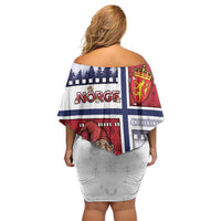 Norway Christmas Off Shoulder Short Dress Julenisse God Jul - Wonder Print Shop