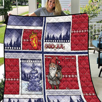 Norway Christmas Quilt Julenisse God Jul - Wonder Print Shop