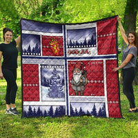 Norway Christmas Quilt Julenisse God Jul - Wonder Print Shop
