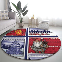 Norway Christmas Round Carpet Julenisse God Jul - Wonder Print Shop