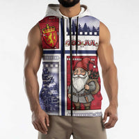 Norway Christmas Sleeveless Zip Hoodie Julenisse God Jul - Wonder Print Shop
