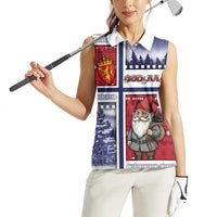 Norway Christmas Women Sleeveless Polo Shirt Julenisse God Jul - Wonder Print Shop