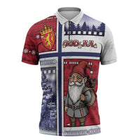 Norway Christmas Zipper Polo Shirt Julenisse God Jul - Wonder Print Shop