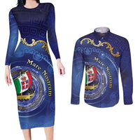 Italian Empire Couples Matching Long Sleeve Bodycon Dress and Long Sleeve Button Shirt Concept Of Mare Nostrum - Wonder Print Shop