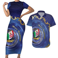 Italian Empire Couples Matching Short Sleeve Bodycon Dress and Hawaiian Shirt Concept Of Mare Nostrum - Wonder Print Shop