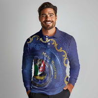 Italian Empire Long Sleeve Polo Shirt Concept Of Mare Nostrum - Wonder Print Shop