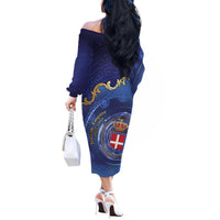 Italian Empire Off The Shoulder Long Sleeve Dress Concept Of Mare Nostrum - Wonder Print Shop