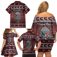 Ottoman Empire Family Matching Off Shoulder Short Dress and Hawaiian Shirt The Eternal State - Wonder Print Shop