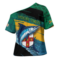 Personalized Afro-Jamaicans Fishing Cross Shoulder Shirt Blue Marlin Fish