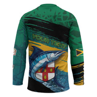 Personalized Afro-Jamaicans Fishing Hockey Jersey Blue Marlin Fish