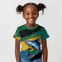 Personalized Afro-Jamaicans Fishing Kid T shirt Blue Marlin Fish