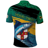Personalized Afro-Jamaicans Fishing Polo Shirt Blue Marlin Fish