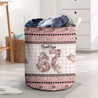67 Valentine's Day Laundry Basket Vintage Rose And Cupid