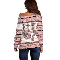 Personalized 67 Valentine's Day Off Shoulder Sweater Vintage Rose And Cupid