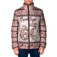 Personalized 67 Valentine's Day Padded Jacket Vintage Rose And Cupid