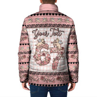 Personalized 67 Valentine's Day Padded Jacket Vintage Rose And Cupid