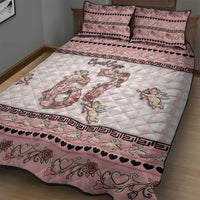 67 Valentine's Day Quilt Bed Set Vintage Rose And Cupid