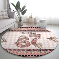 67 Valentine's Day Round Carpet Vintage Rose And Cupid
