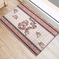 67 Valentine's Day Rubber Doormat Vintage Rose And Cupid