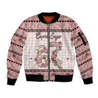 Personalized 67 Valentine's Day Sleeve Zip Bomber Jacket Vintage Rose And Cupid