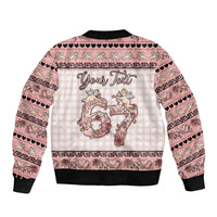 Personalized 67 Valentine's Day Sleeve Zip Bomber Jacket Vintage Rose And Cupid