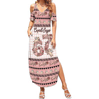 Personalized 67 Valentine's Day Summer Maxi Dress Vintage Rose And Cupid