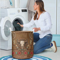 Bison Native American Laundry Basket Tribal Feather Dreamcatcher Boho Style