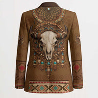 Bison Native American Blazer Tribal Feather Dreamcatcher Boho Style