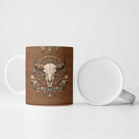 Bison Native American Ceramic Mug Tribal Feather Dreamcatcher Boho Style