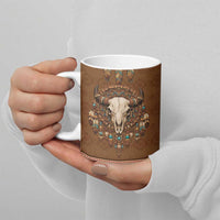 Bison Native American Ceramic Mug Tribal Feather Dreamcatcher Boho Style