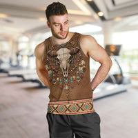 Bison Native American Men Tank Top Tribal Feather Dreamcatcher Boho Style