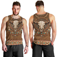 Bison Native American Men Tank Top Tribal Feather Dreamcatcher Boho Style