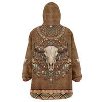 Bison Native American Wearable Blanket Hoodie Tribal Feather Dreamcatcher Boho Style