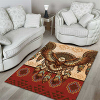 Eagle Native American Area Rug Tribal Feather Dreamcatcher Boho Style
