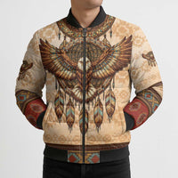 Eagle Native American Bomber Puffer Jacket Tribal Feather Dreamcatcher Boho Style