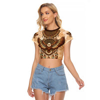 Eagle Native American Raglan Cropped T Shirt Tribal Feather Dreamcatcher Boho Style