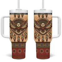 Eagle Native American Tumbler With Handle Tribal Feather Dreamcatcher Boho Style