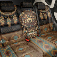 Bear Native American Back Car Seat Cover Tribal Feather Dreamcatcher Boho Style