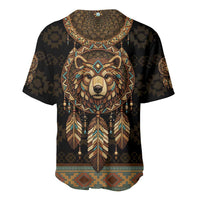 Bear Native American Baseball Jersey Tribal Feather Dreamcatcher Boho Style
