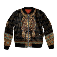 Bear Native American Bomber Jacket Tribal Feather Dreamcatcher Boho Style