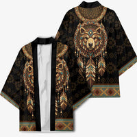 Bear Native American Kimono Tribal Feather Dreamcatcher Boho Style