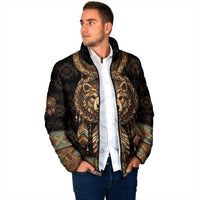 Bear Native American Padded Jacket Tribal Feather Dreamcatcher Boho Style