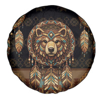 Bear Native American Spare Tire Cover Tribal Feather Dreamcatcher Boho Style