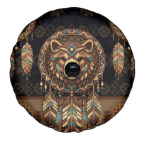 Bear Native American Spare Tire Cover Tribal Feather Dreamcatcher Boho Style